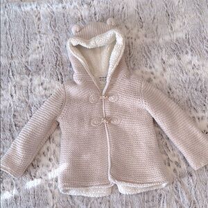 Zara Knitwear Sherpa Wood Button Closure